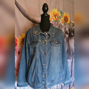 Sonoma Denim Jacket Heart Pin